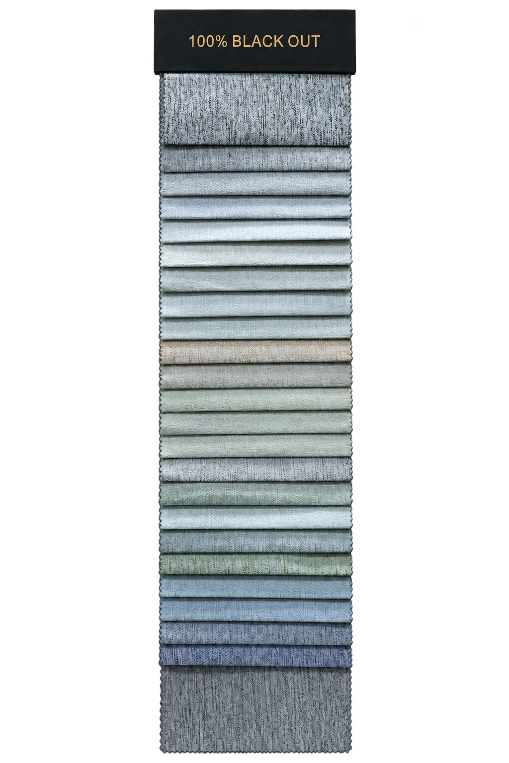 BY005 fabric sample collection, front view