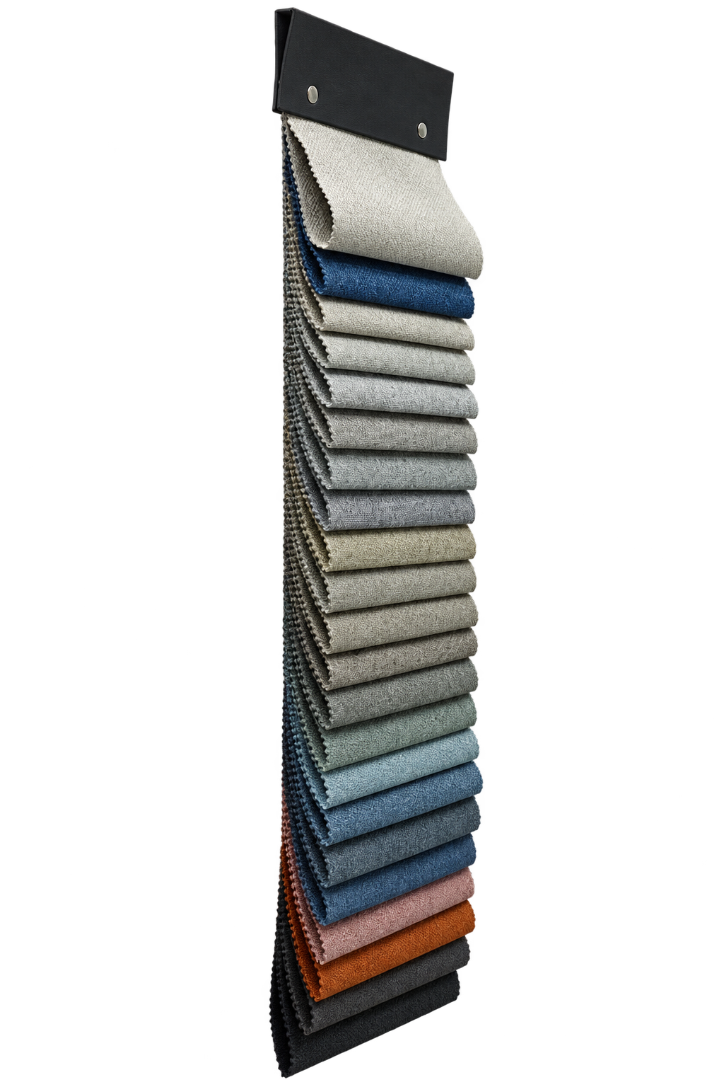 BY666 fabric sample collection, side view showing layered depth