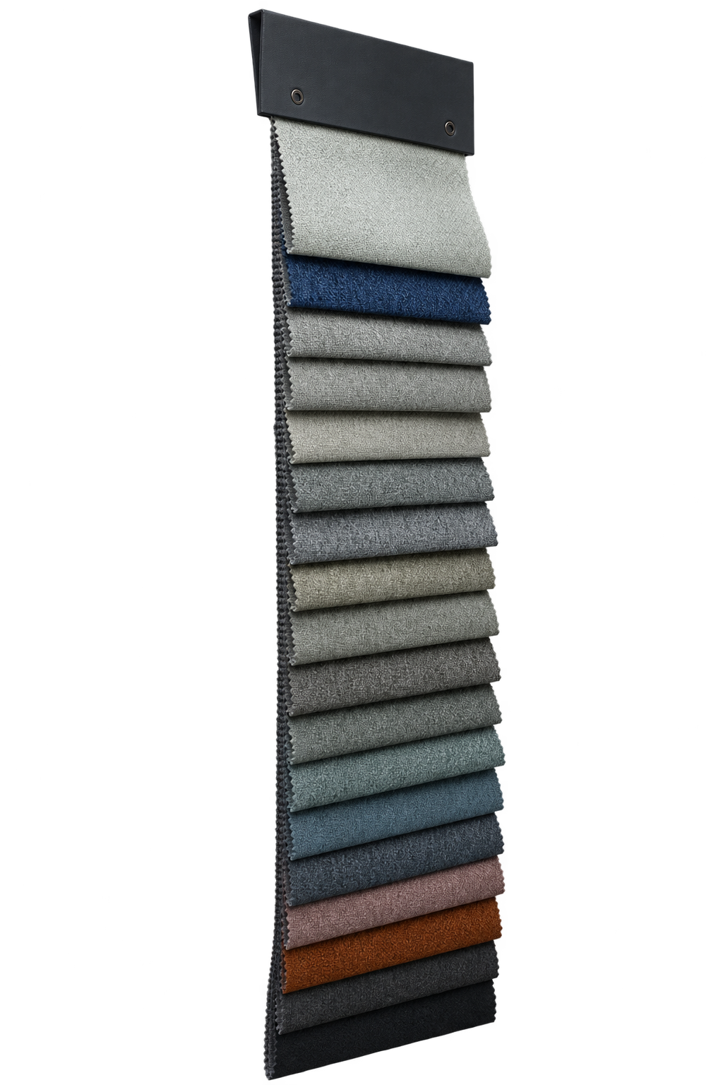 BY777 fabric sample collection, side view showing layered depth