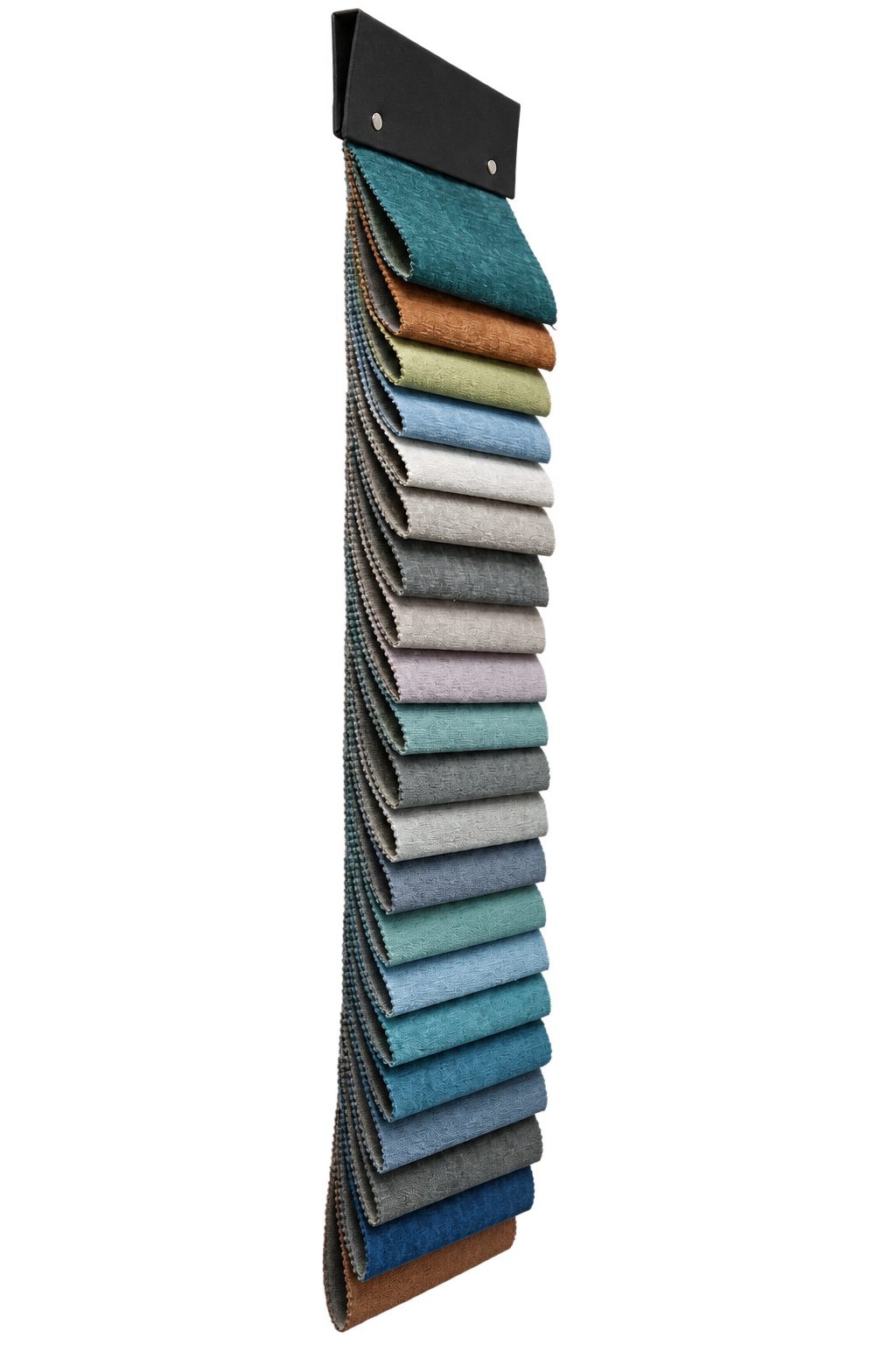 精仿雪尼尔 fabric sample collection, side view showing layered depth