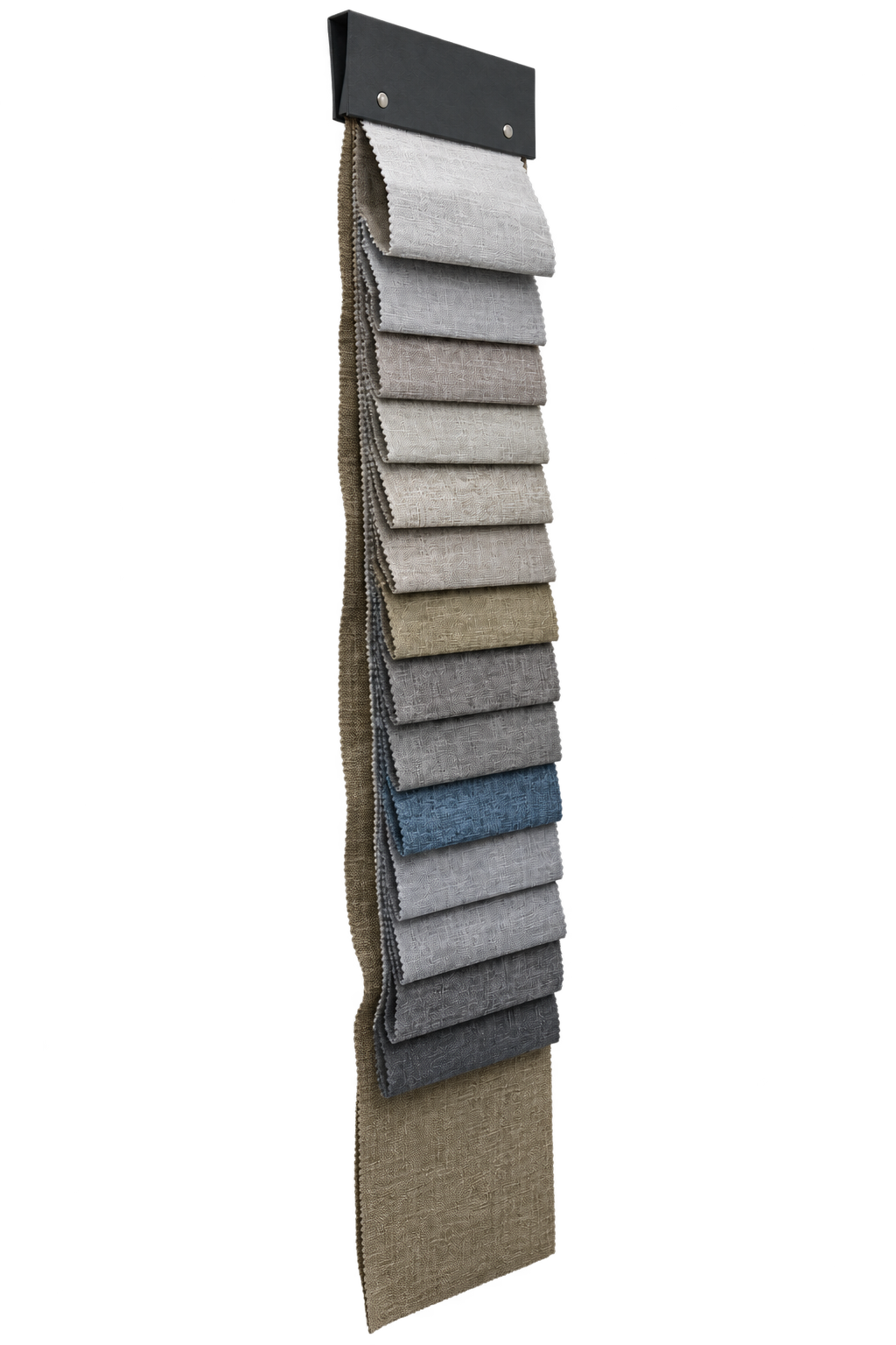 2125 fabric sample collection, side view showing layered depth