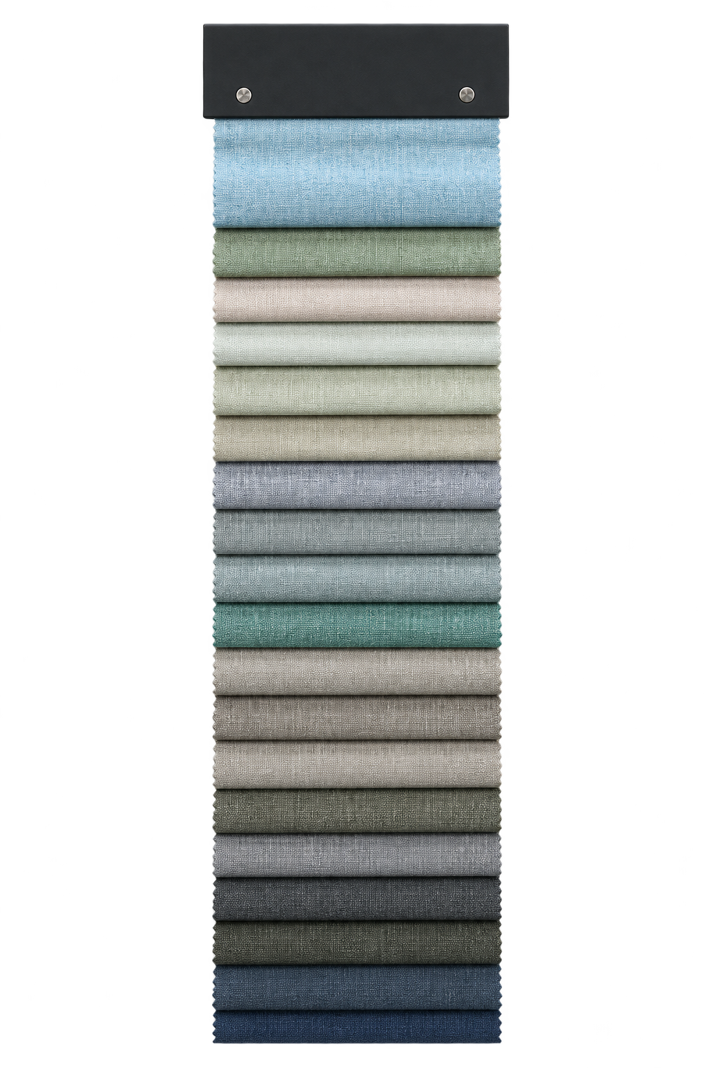 珍珠麻 fabric sample collection, front view
