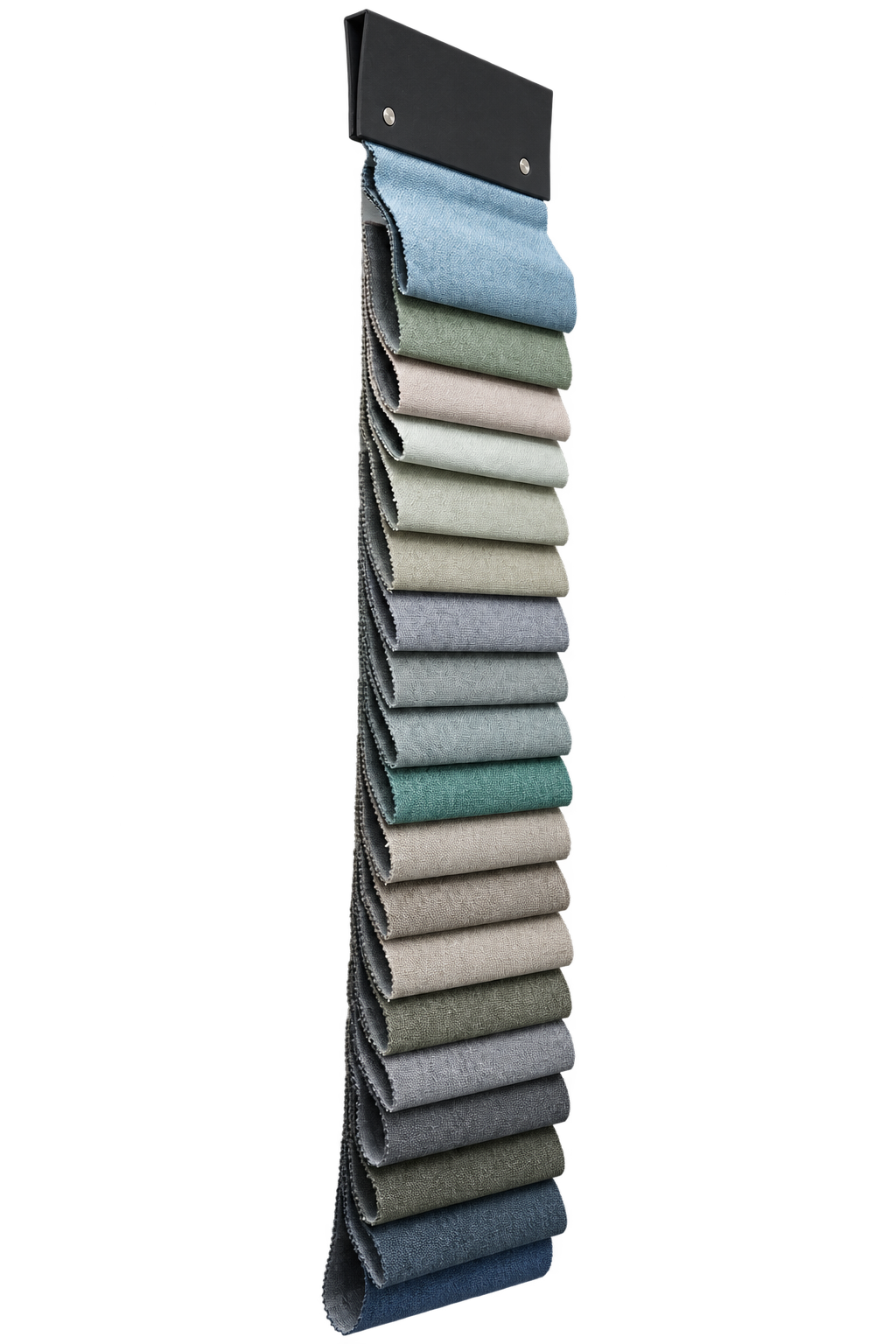 珍珠麻 fabric sample collection, side view showing layered depth